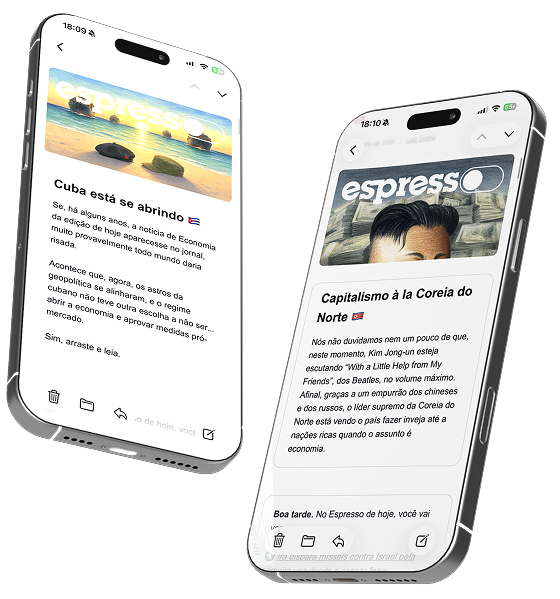 Newsletter Espresso exibida em celulares